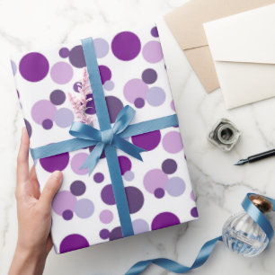 Papier Cadeau Enveloppement de la fête du motif à pois violet
