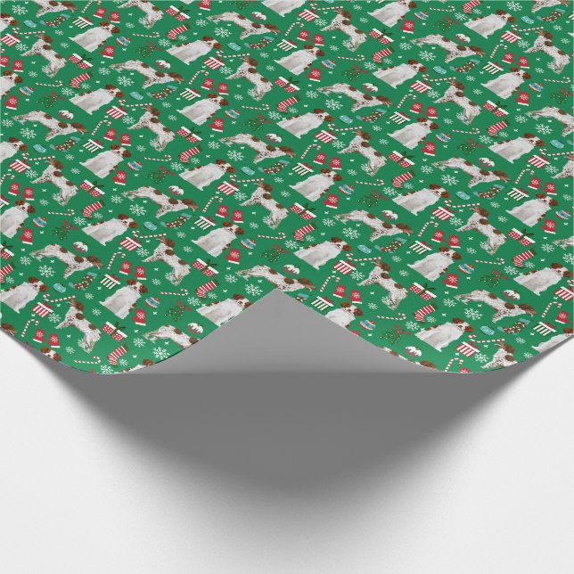 Papier Cadeau Enveloppement de Noël du chien espagnol breton (Coin)