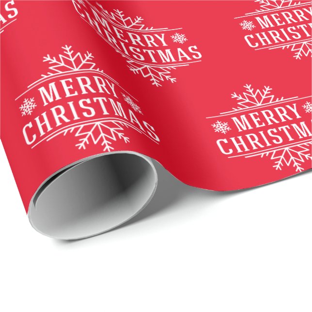 Papier Cadeau Enveloppement de Noël Papier-Joyeux Noël (Coin rond)
