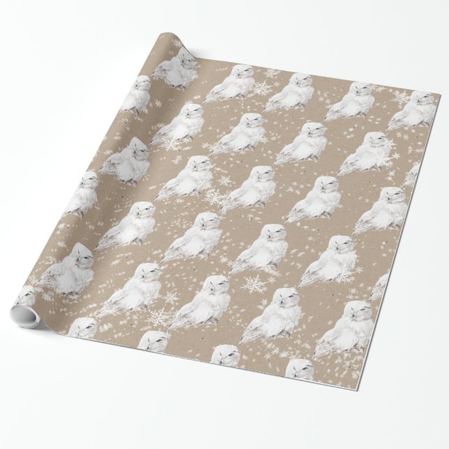 Papier Cadeau Enveloppement de papier kraft pour le hibou des ne (Déroulé)