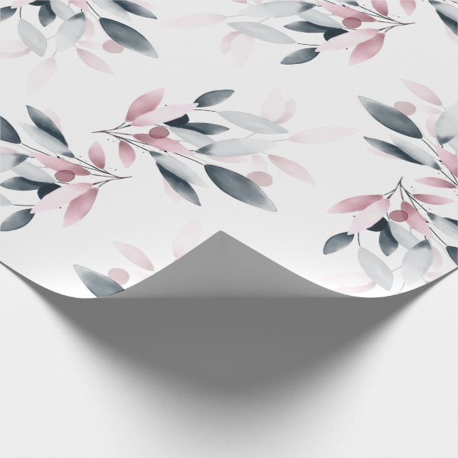 Papier Cadeau Enveloppement floral rose et violet inspirant P (Coin)
