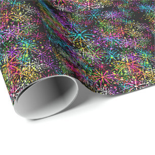 Papier Cadeau Enveloppement Papier arc-en-ciel étoiles feux d'ar