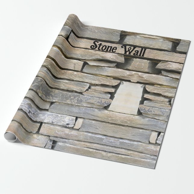 Papier Cadeau Enveloppement papier pierre mur amusant (Déroulé)