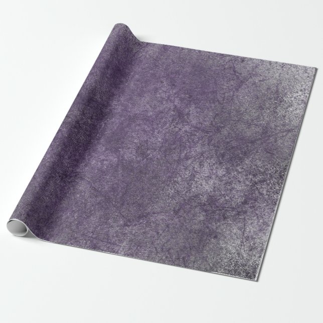 Papier Cadeau Enveloppement pourpre en prune argentée (Déroulé)
