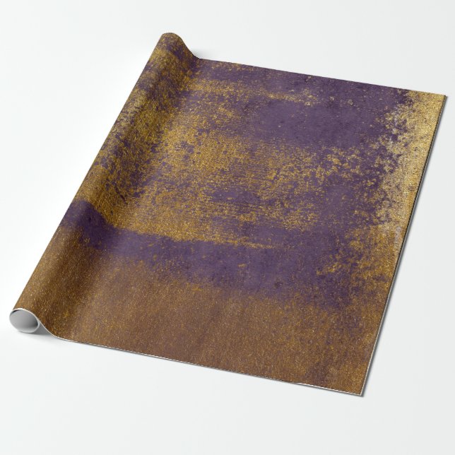 Papier Cadeau Enveloppement pourpre en prune or désossé (Déroulé)