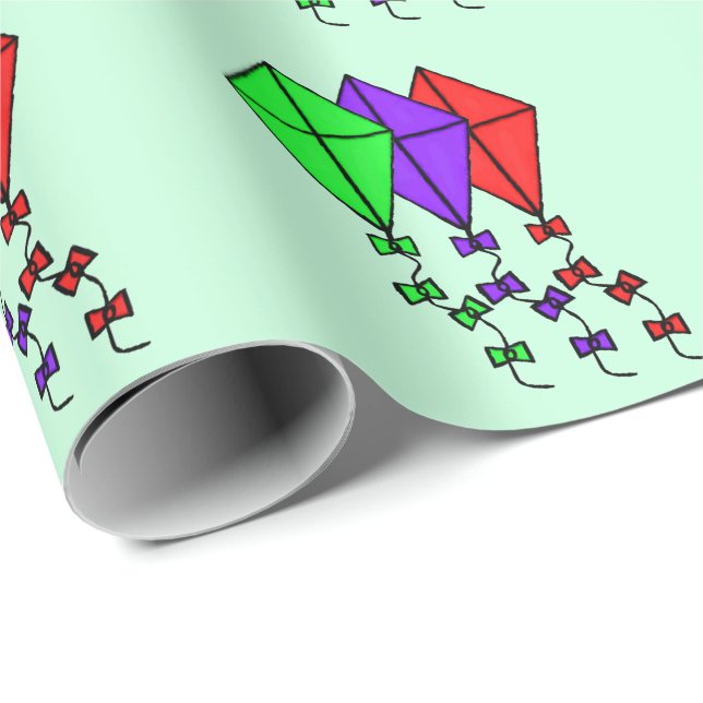 Papier Cadeau Envelopper les cerfs-volants en papier (Coin rond)