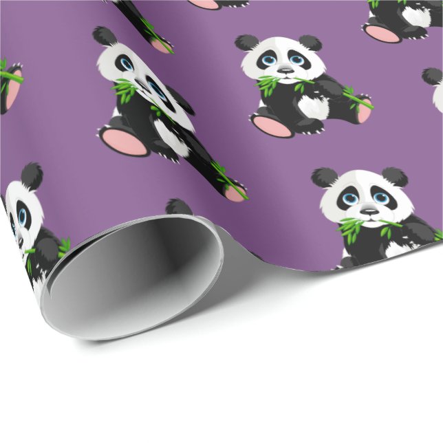 Papier Cadeau Envelopper l'ours Papier-Panda (Coin rond)