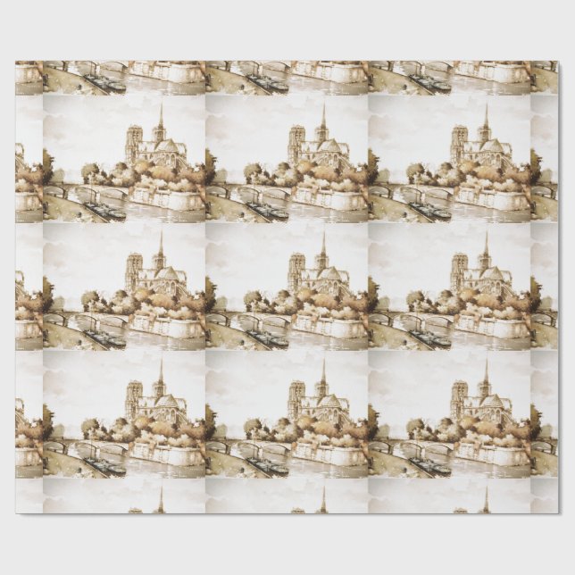 Papier Cadeau Enveloppez le papier avec l'image "de cathédrale (Plat)
