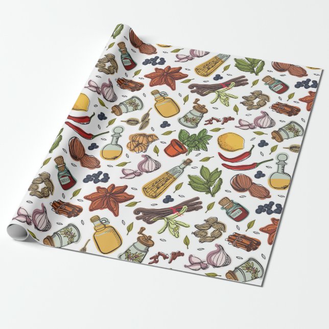 Papier Cadeau Épices (Déroulé)