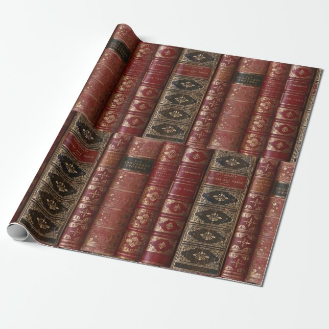 Papier Cadeau Épines de livre très anciennes (Déroulé)