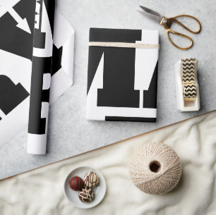 Papier Cadeau 'Épouse-moi' Proposition de mariage noir et blanc 