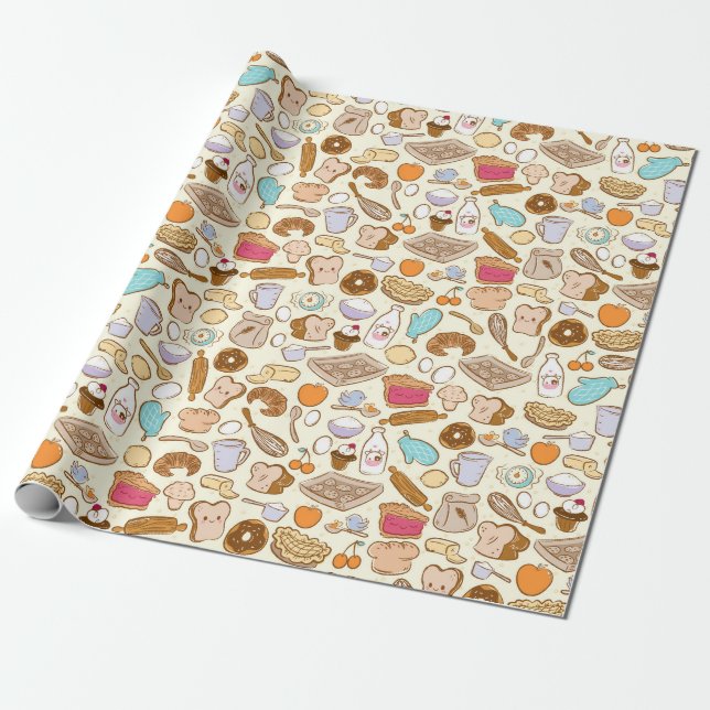 Papier Cadeau Épouses de boulangerie enveloppant du papier (Déroulé)