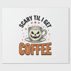 Papier Cadeau Épouvantable jusqu'au café Vintage Halloween Café