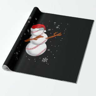 Papier Cadeau Équipe cycliste Santa Snowman Baseball Dabbing Hea