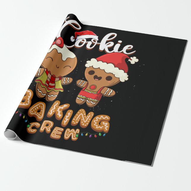 Papier Cadeau Équipe de cuisine de Noël Père Noël Family Team (Déroulé)