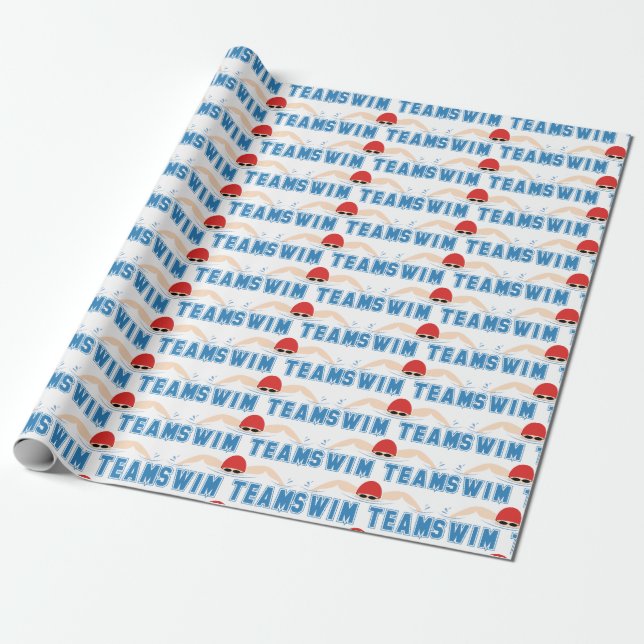 Papier Cadeau Équipe de natation (Déroulé)
