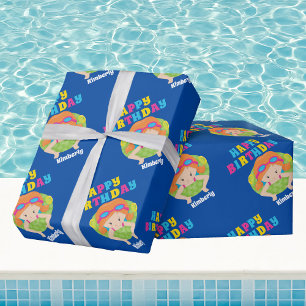 Papier Cadeau Équipe de natation Girl Cute Redhead Kids Pool Ann