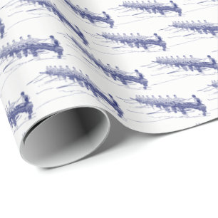 Papier Cadeau Équipe de rameurs de l'équipe d'aviron Blue Rowing