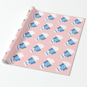 Papier Cadeau ęr Nom fait sur commande an de fille d'ÉLÉPHANT