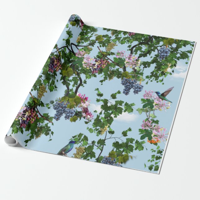Papier Cadeau Escalade de la vigne et miel fleurs (Déroulé)