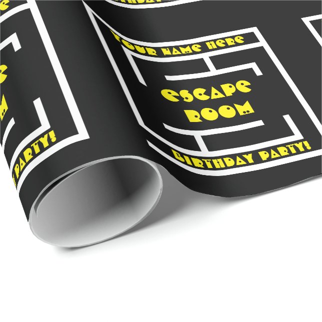 Papier Cadeau Escape Room personnalisé Anniversaire fête Papier  (Coin rond)