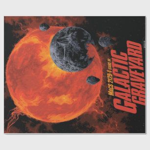 Papier Cadeau Espace cimetière crâne Halloween Galaxie des horre