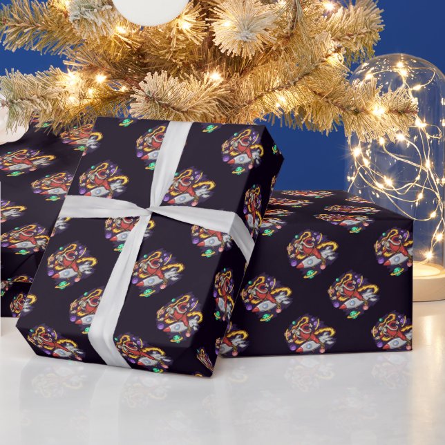 Papier Cadeau Espace Père Noël (Vacances)