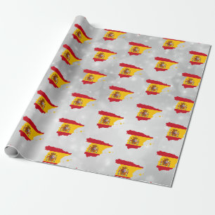 Papier Cadeau Espagne Espagnol Carte Drapeau Papier d'enveloppem