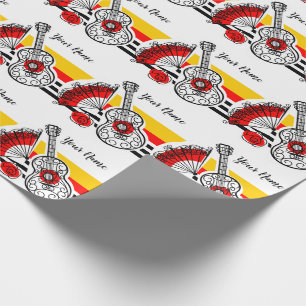 Papier Cadeau Espagnol Souvenirs Classic Stripe Nom