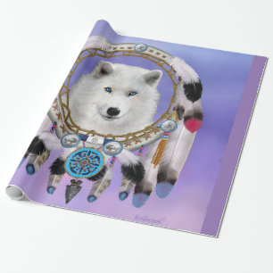 Papier Cadeau Esprit indien indigène de loup