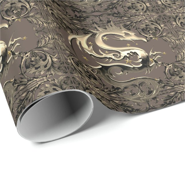 Papier Cadeau Esprit King Dragon (Coin rond)
