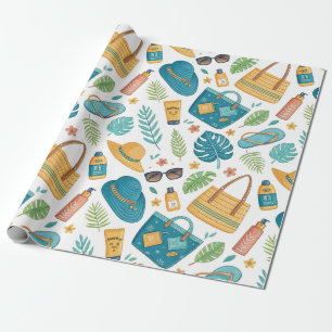 Papier Cadeau Essentiels d'été de plage Motif (1)