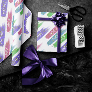 Papier Cadeau Et moi,   sksk brushstrokies girly pastel