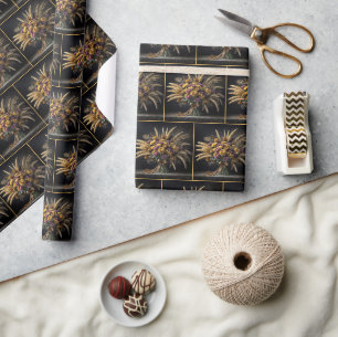 Papier Cadeau Étalons de blé d'automne et bouquet de maman