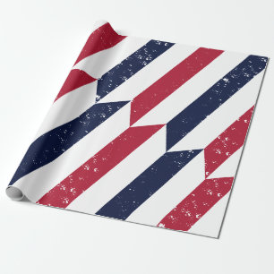 Papier Cadeau Étapes de liberté - Blanc rouge et bleu patriotiqu