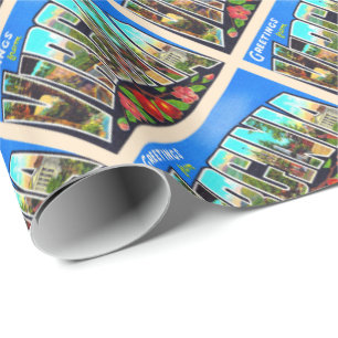 Papier Cadeau État de Virginie VA Vintage Grande lettre carte p