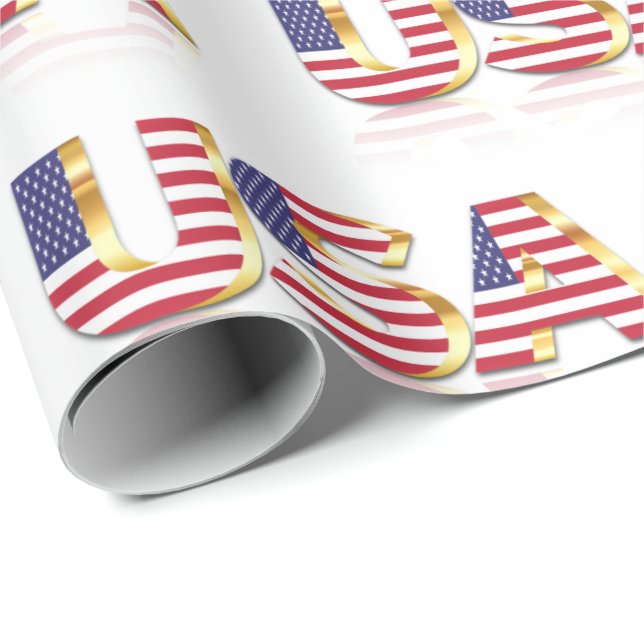 Papier Cadeau États-Unis Drapeau papier Patriotique (Coin rond)