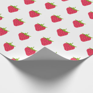 Papier Cadeau Été Aliments tropicaux Fruit Red Strawberry