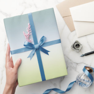 Papier Cadeau Été Frais Dégradé Cool Bleu Vert Ombre