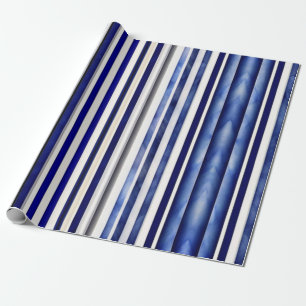Papier Cadeau Été Moderne Marine Blue Boat Stripes Collection