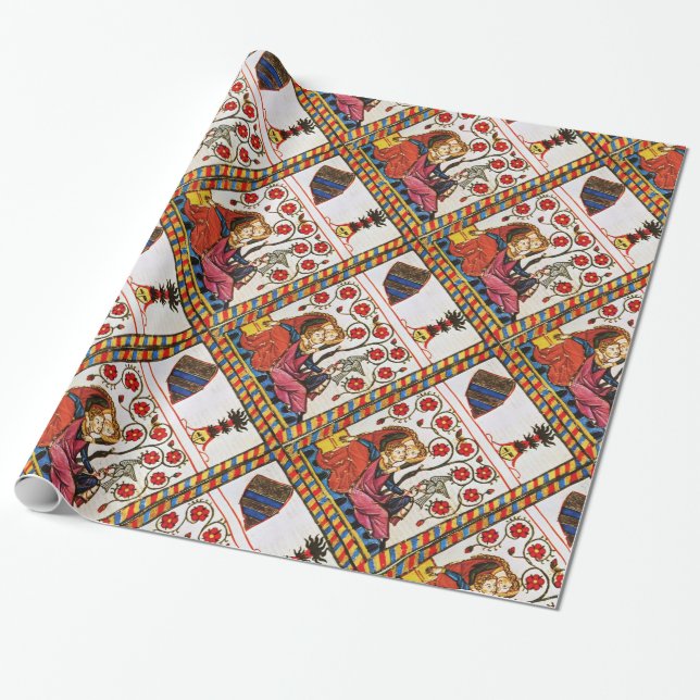 PAPIER CADEAU ETERNEL LOVE ANTIQUE PARCHEMENT (Déroulé)