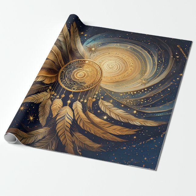 Papier Cadeau Ethereal Escapes, Golden Dreamcatcher Starshine (Déroulé)
