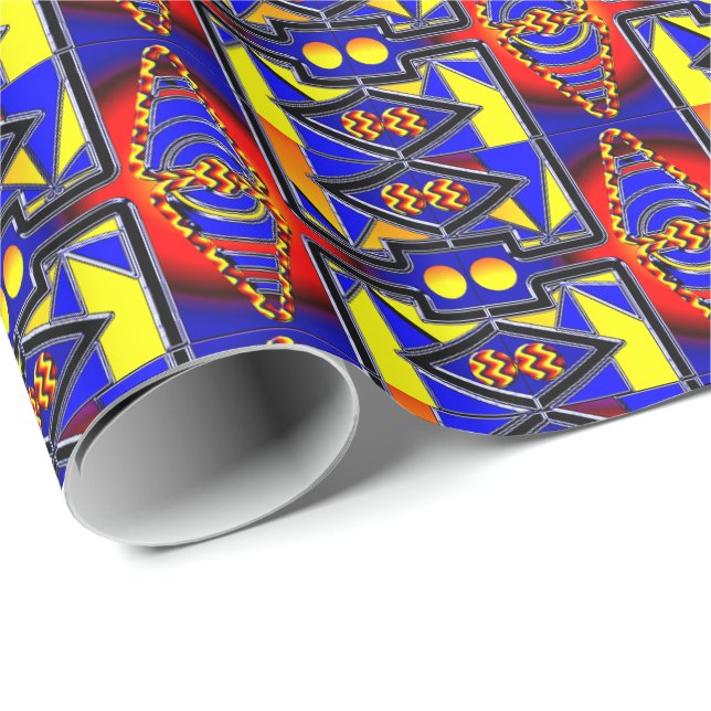 Papier Cadeau Ethnique (Coin rond)