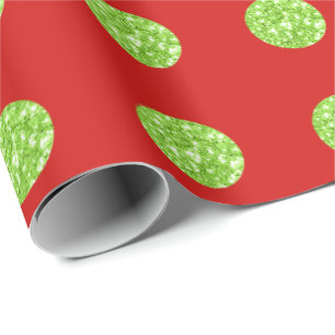 Papier Cadeau Étincelle de la Parties scintillant pois Rouge vif