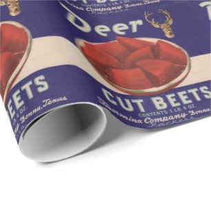 Papier Cadeau Étiquette de canette de betteraves Deer Cut des an