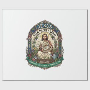 Papier Cadeau Étiquette de paquet de graines Jésus Paquet de gra