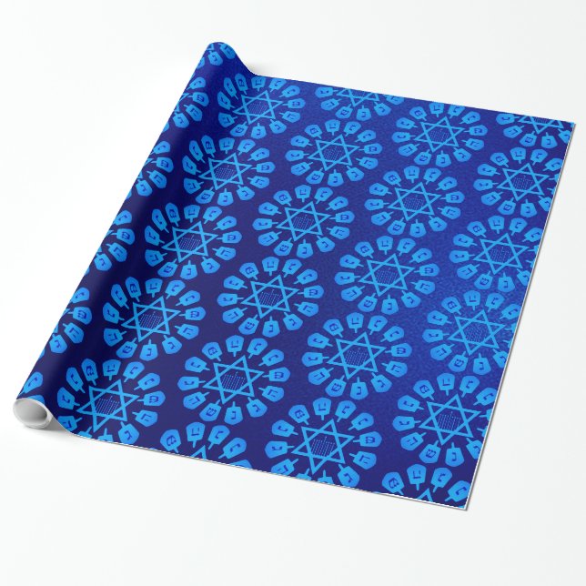 Papier Cadeau Étoile Bleue De David Hanoukka (Déroulé)