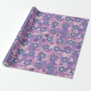 Papier Cadeau Étoile de David Hanukkah