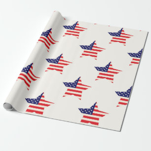 Papier Cadeau Étoile de drapeau américain patriotique