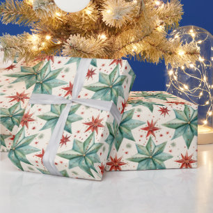 Papier Cadeau Étoile de Noël Ornements de Noël moderne